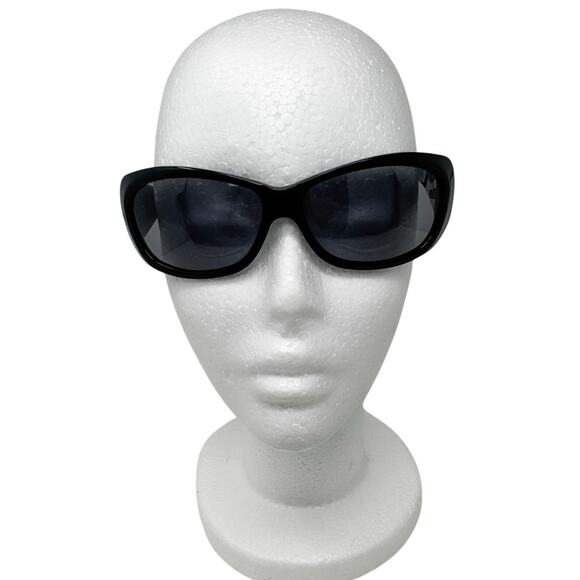 Judith Leiber vintage black red rhinestone Kabuki mask sunglasses w/ case - Picture 3 of 11